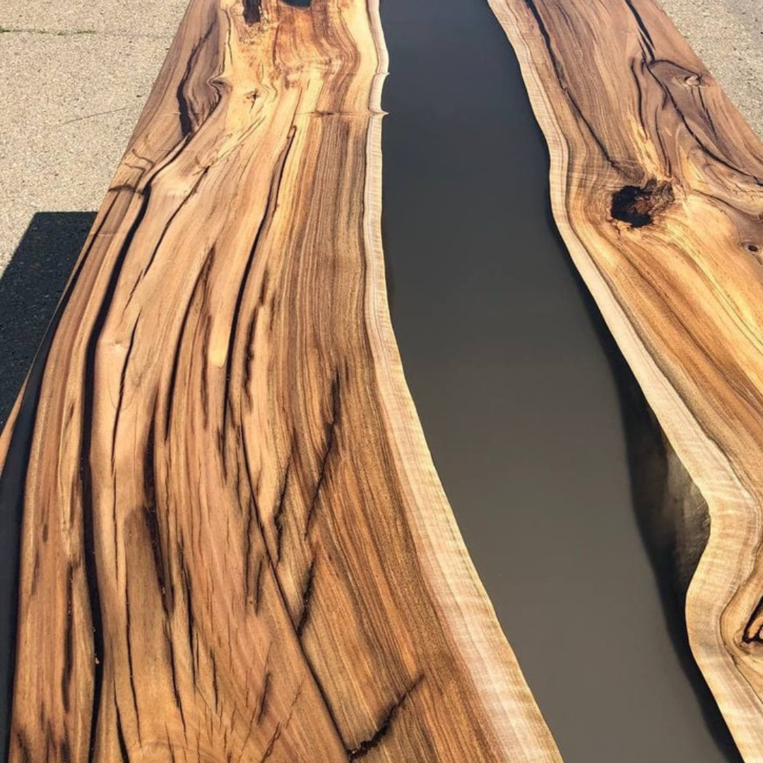 Black Epoxy River Table
