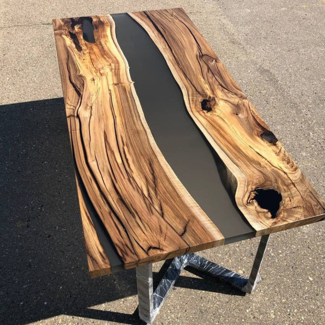 Black Epoxy River Table