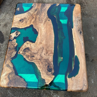 Emerald Green Epoxy Dining Table thumbnail