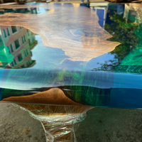 Emerald Green Epoxy Dining Table thumbnail