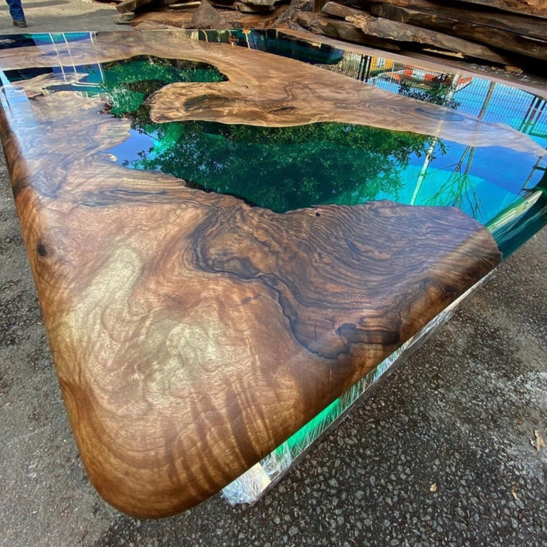 Emerald Green Epoxy Dining Table
