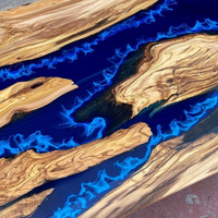 Dark Blue İce Epoxy Dining Table thumbnail
