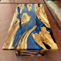 Dark Blue İce Epoxy Dining Table thumbnail