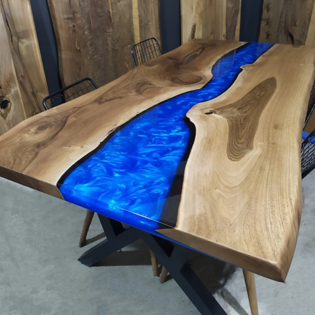 Wood Epoxy Dining Room Table