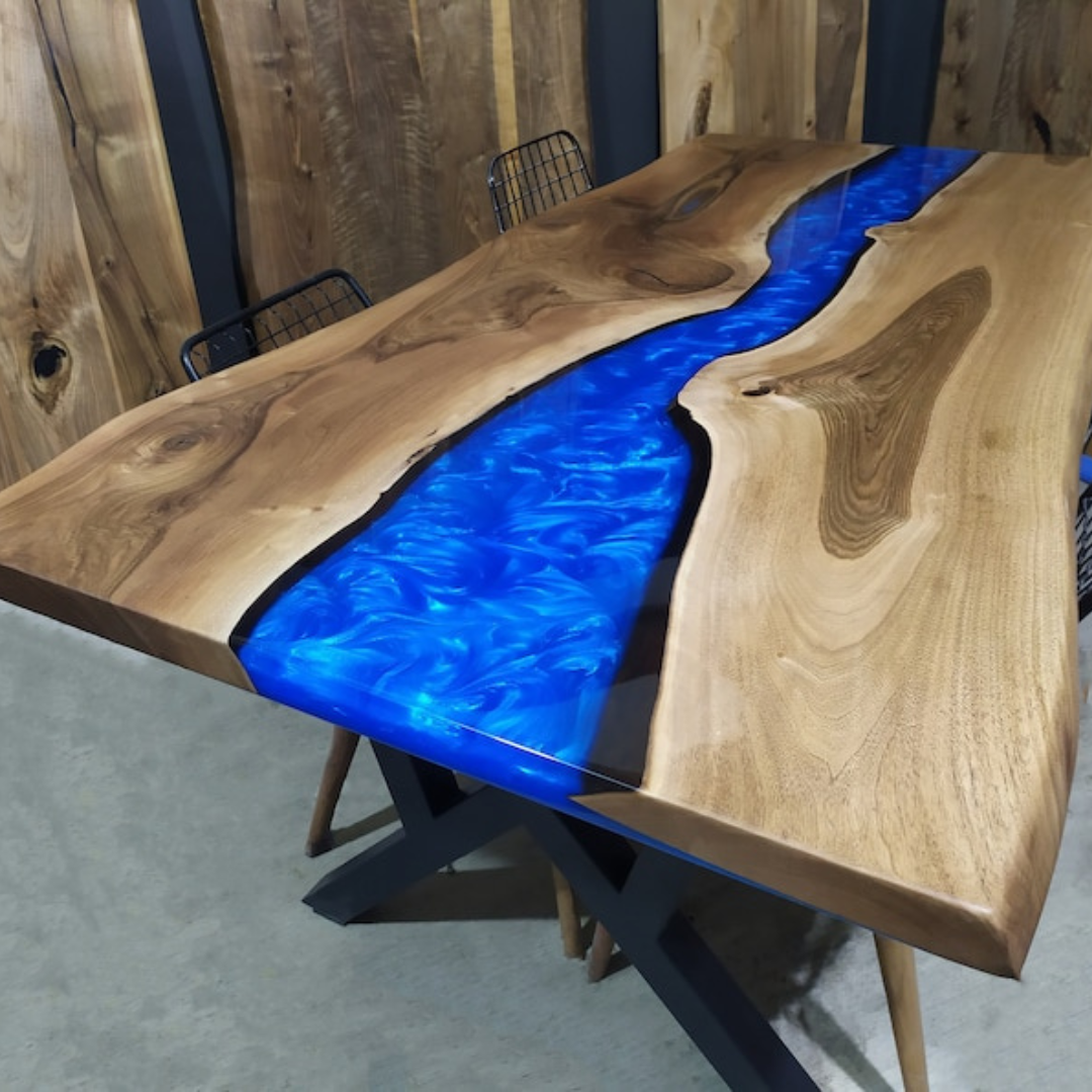 Wood Epoxy Dining Room Table