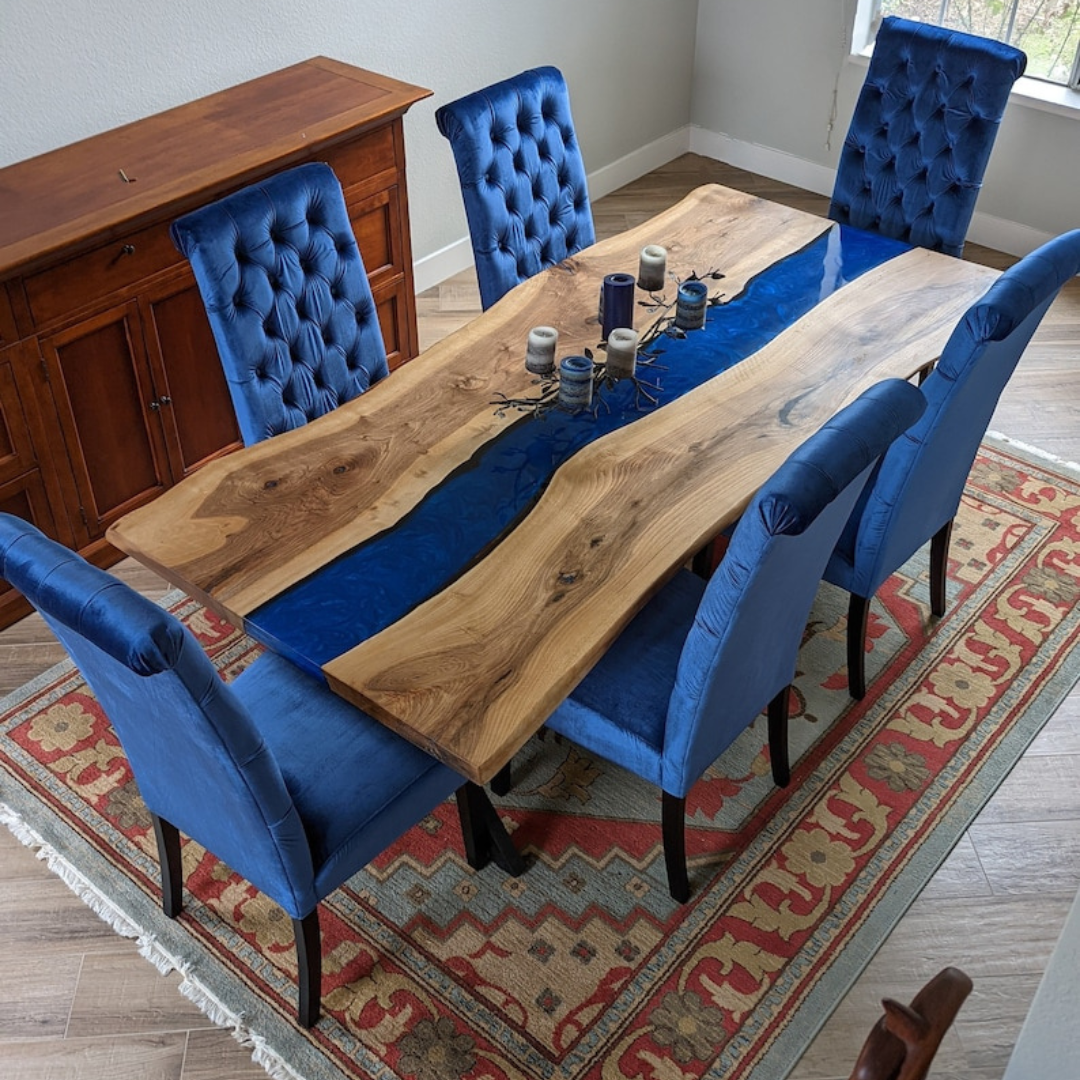 Wood Epoxy Dining Room Table
