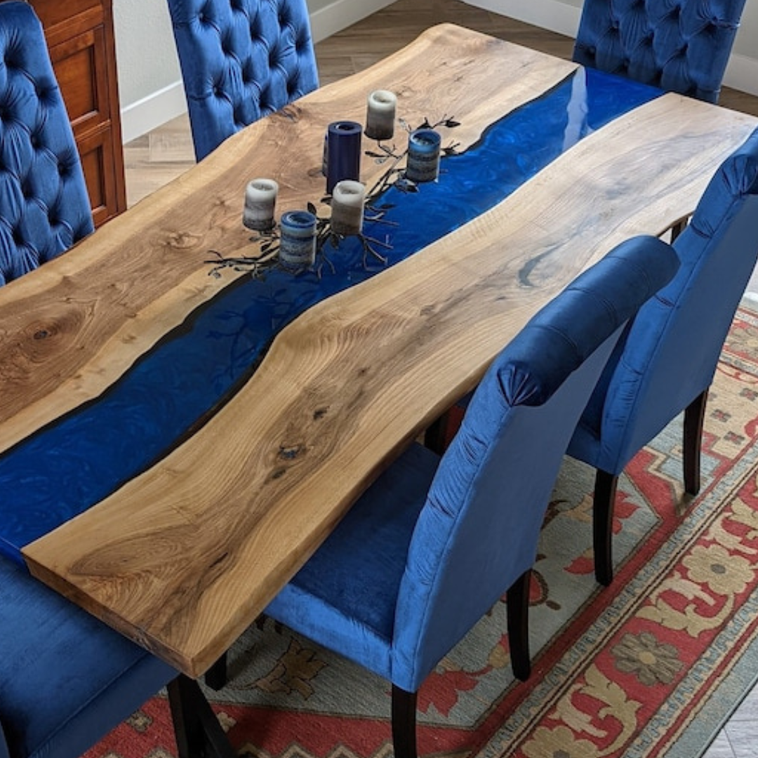 Wood Epoxy Dining Room Table