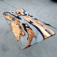 Epoxy Olive Transparent Dinning Table thumbnail