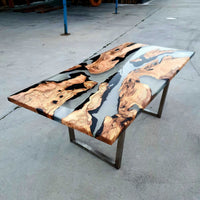 Epoxy Olive Transparent Dinning Table thumbnail