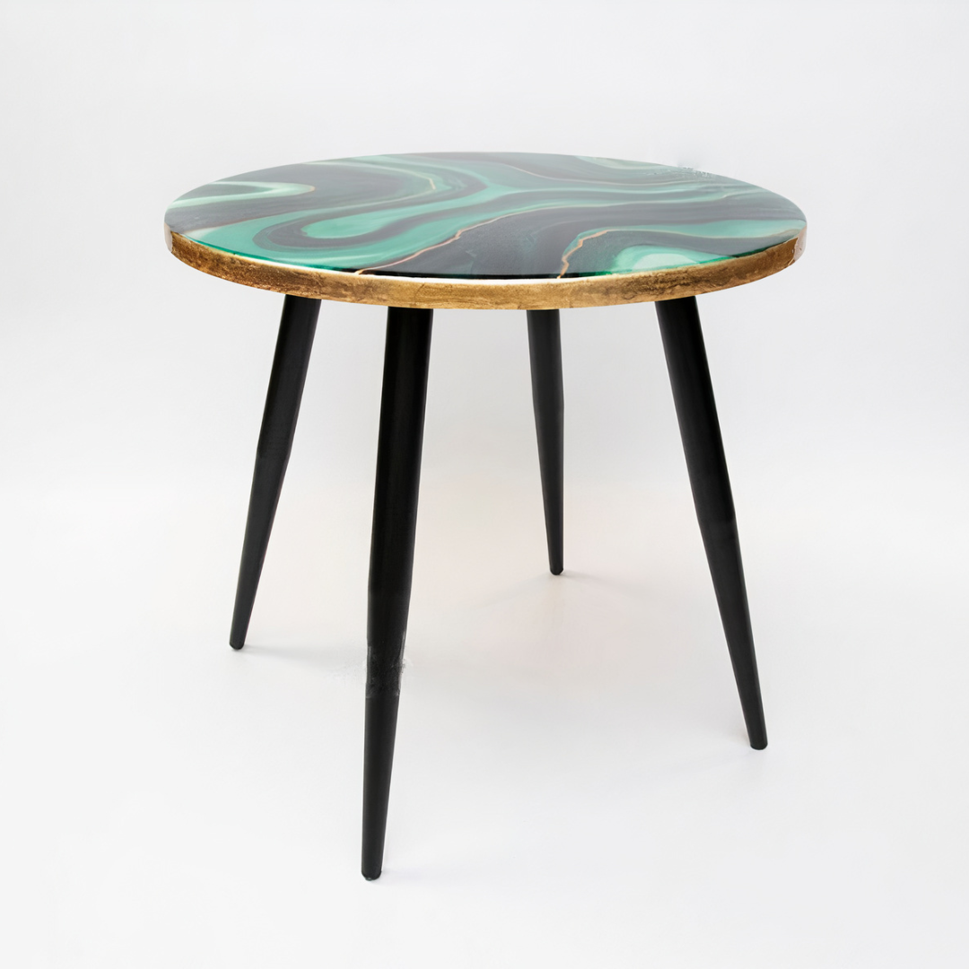 Malachite green coffee table