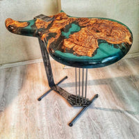 Resin Live Edge Rustic Guitar coffee table thumbnail