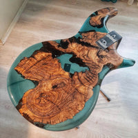 Resin Live Edge Rustic Guitar coffee table thumbnail