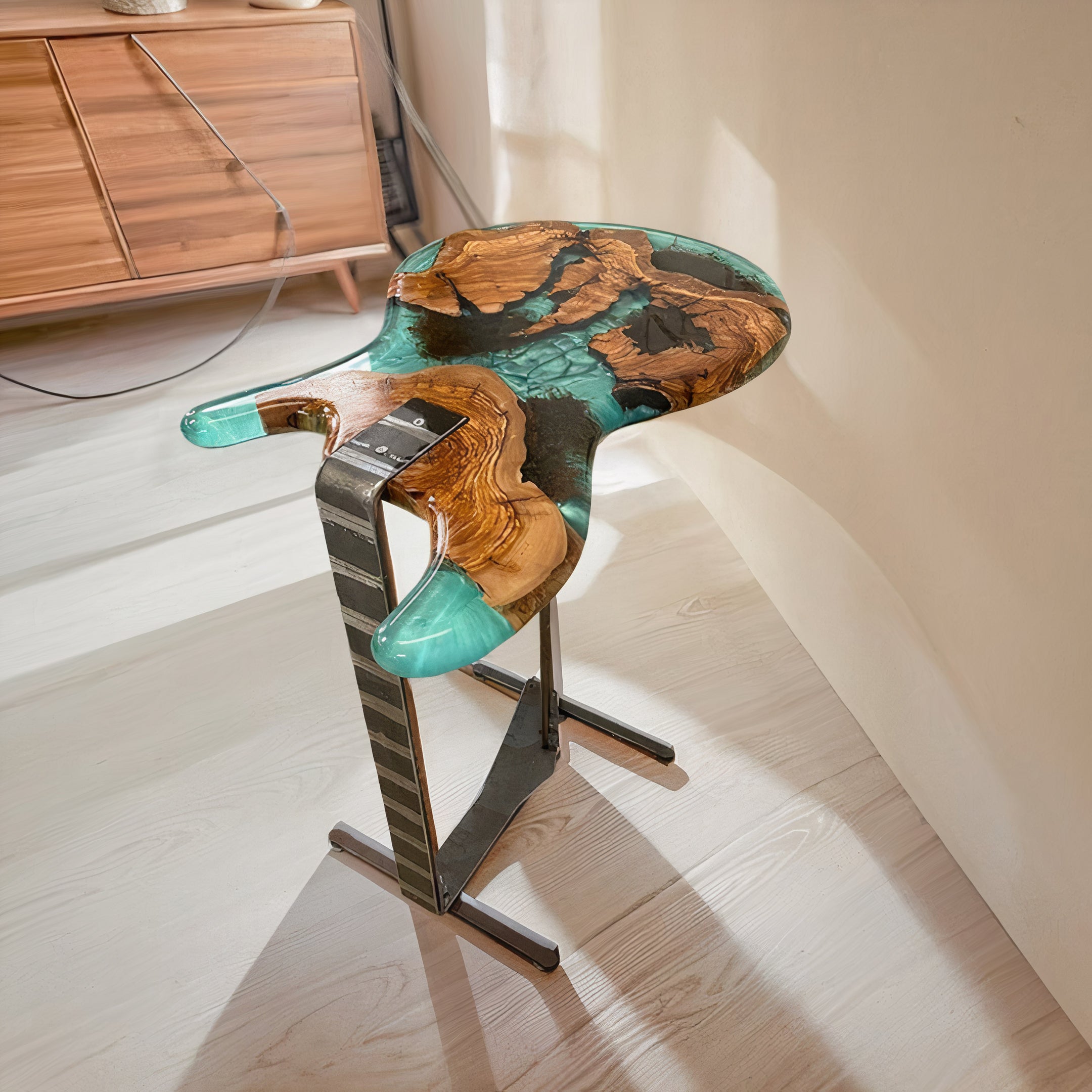 Resin Live Edge Rustic Guitar coffee table