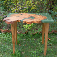 Green Epoxy Olive Wood Coffee Table thumbnail