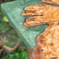 Green Epoxy Olive Wood Coffee Table thumbnail