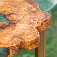 Green Epoxy Olive Wood Coffee Table thumbnail