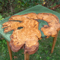Green Epoxy Olive Wood Coffee Table thumbnail