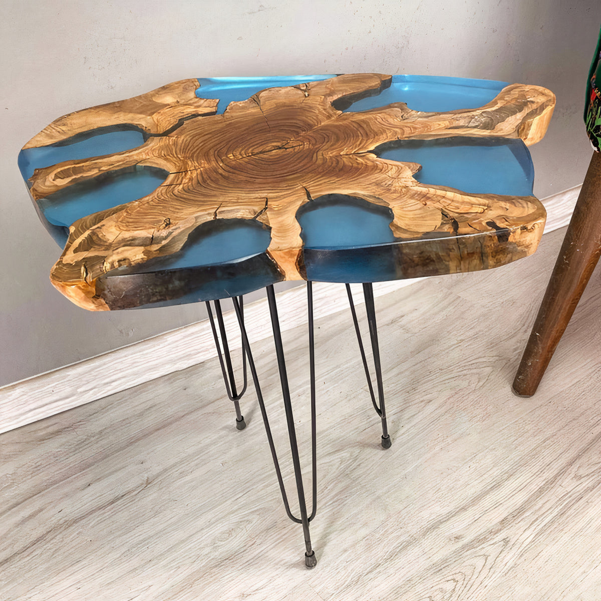 Resin & Olive Wood Side Table