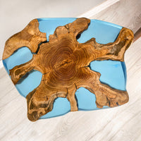Resin & Olive Wood Side Table thumbnail