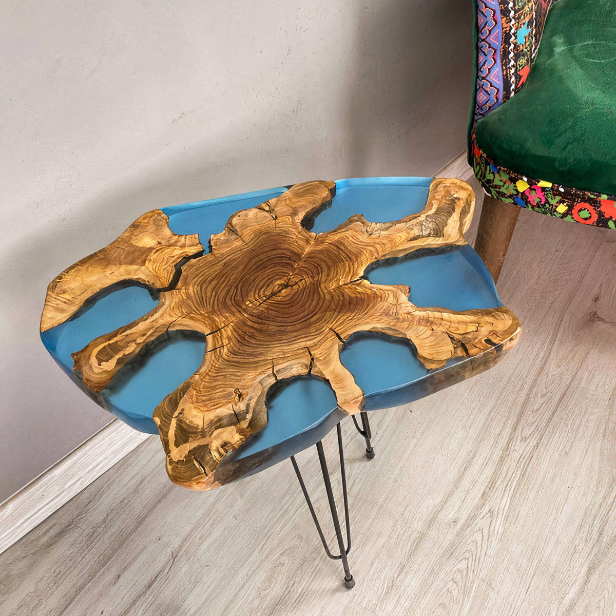 Resin & Olive Wood Side Table