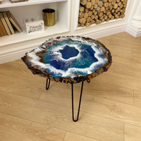 Epoxy Ocean Wave Wooden Side Table thumbnail