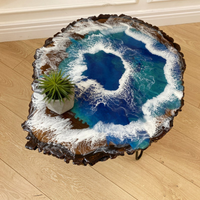 Epoxy Ocean Wave Wooden Side Table thumbnail