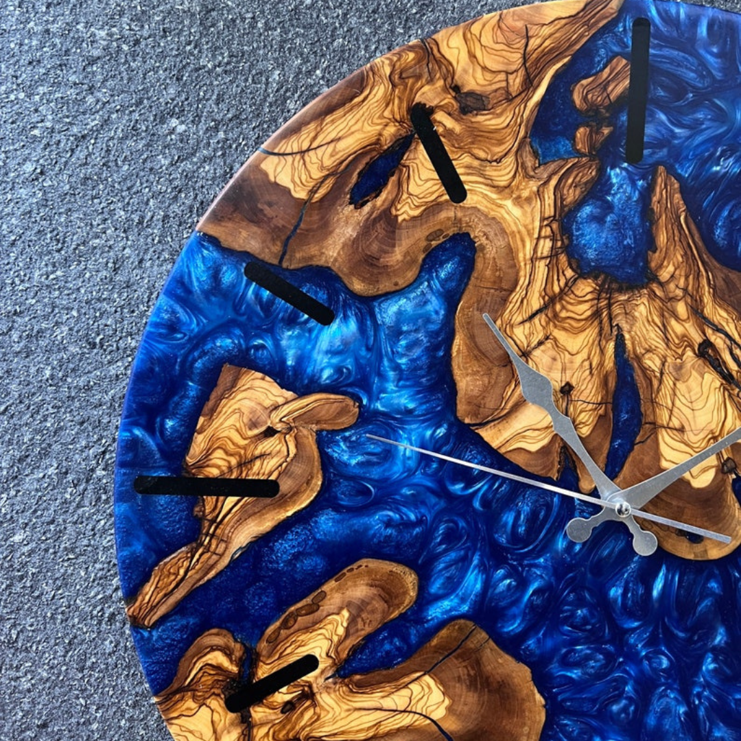 Epoxy Live Edge Wall Clock
