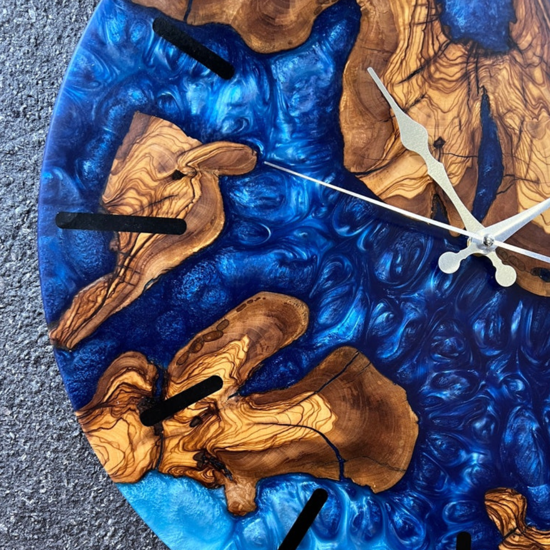 Epoxy Live Edge Wall Clock