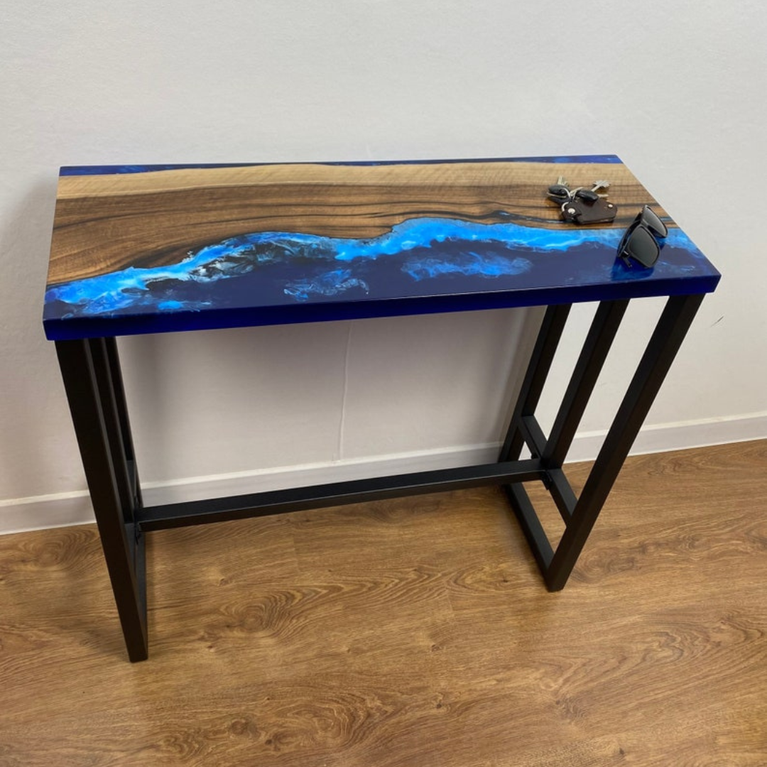 Ocean Waves Epoxy Console table