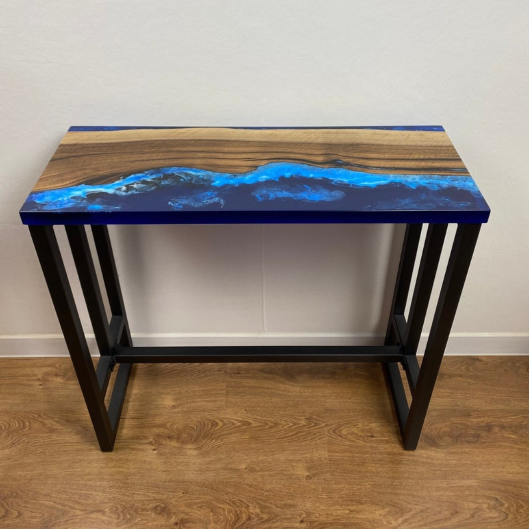 Ocean Waves Epoxy Console table