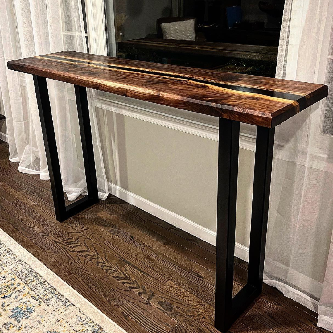 Black Epoxy Walnut Table