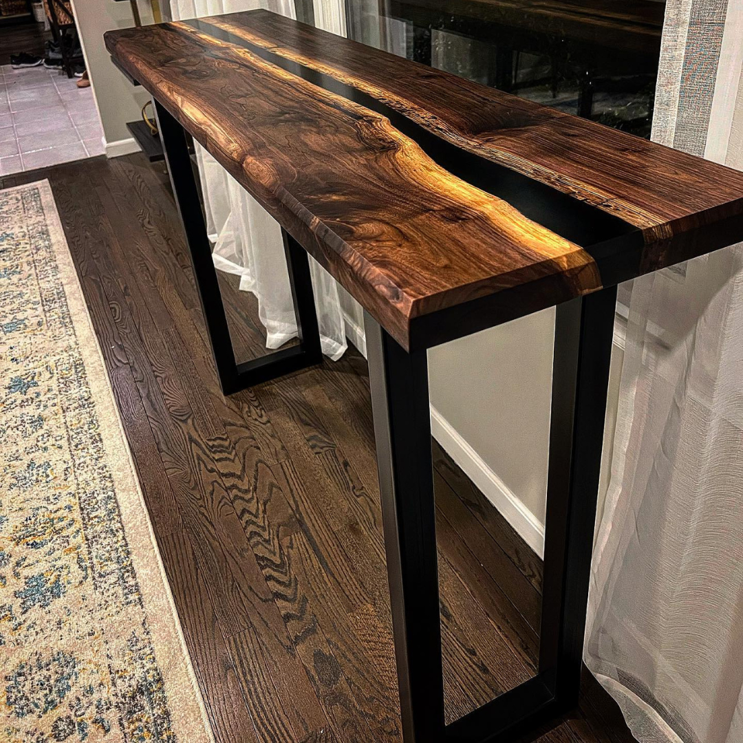 Black Epoxy Walnut Table