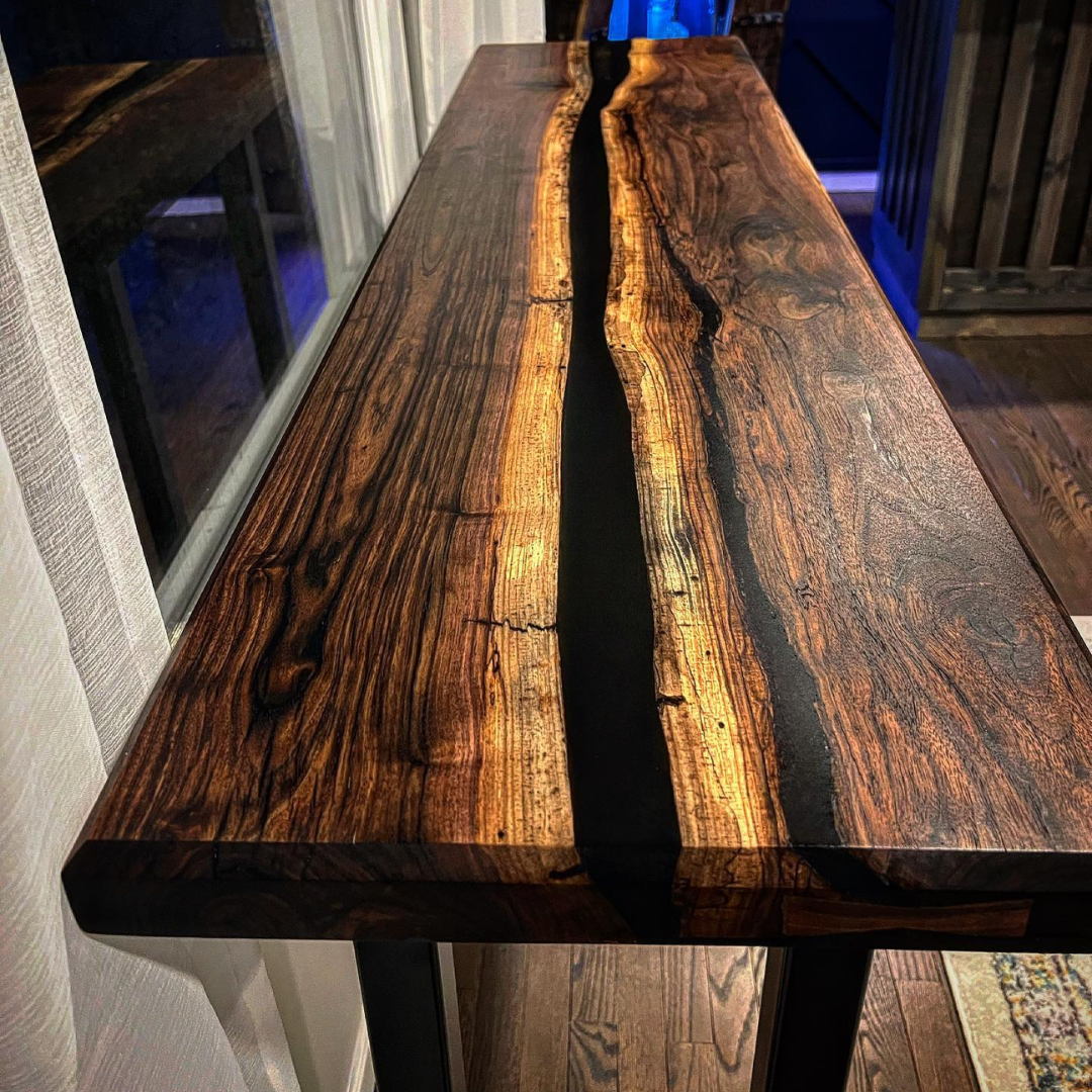 Black Epoxy Walnut Table