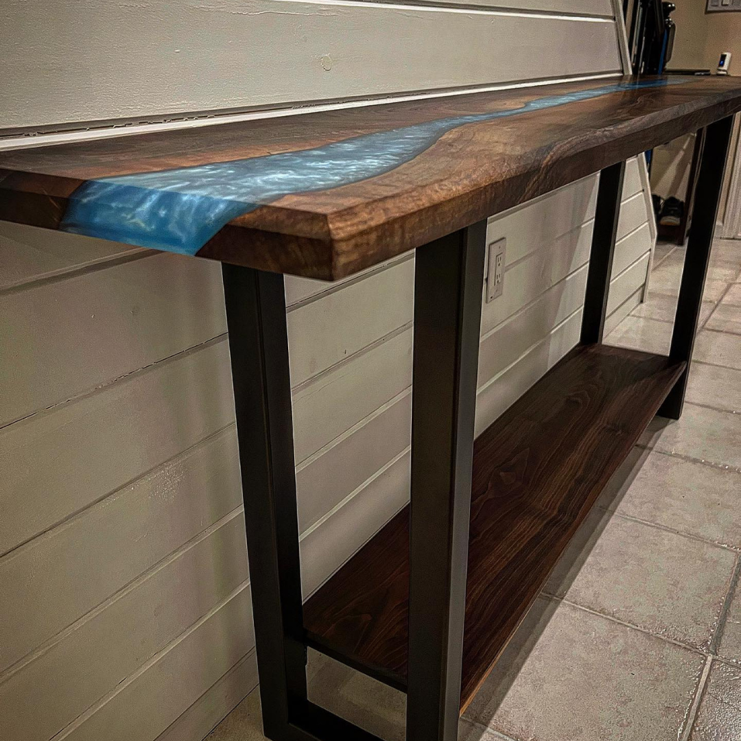 Grey Epoxy Console Table
