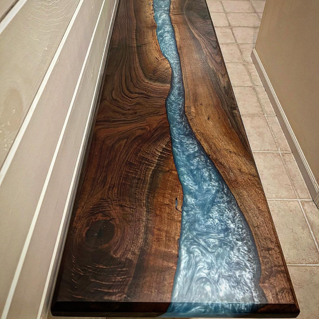 Grey Epoxy Console Table