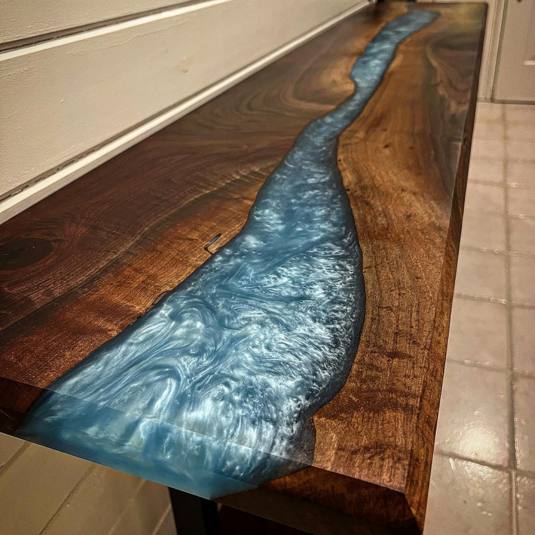 Grey Epoxy Console Table