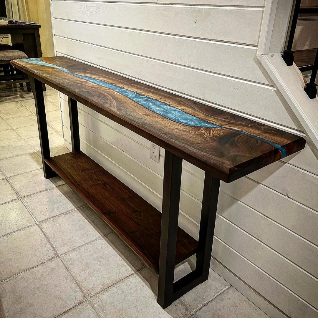 Grey Epoxy Console Table