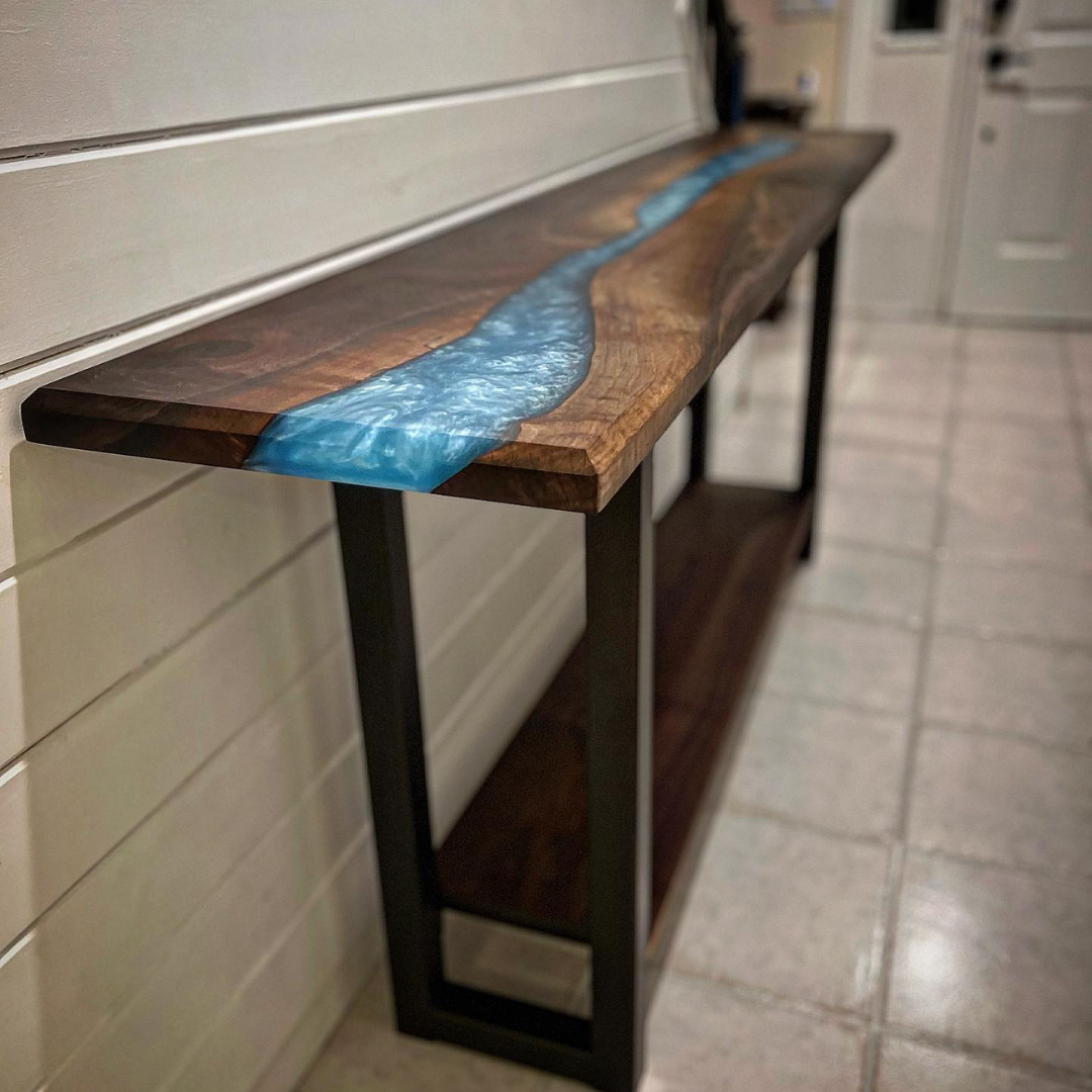 Grey Epoxy Console Table