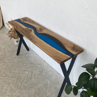 Solid Walnut River Epoxy Console Table thumbnail