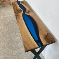 Solid Walnut River Epoxy Console Table thumbnail