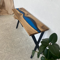 Solid Walnut River Epoxy Console Table thumbnail