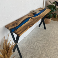 Solid Walnut River Epoxy Console Table thumbnail