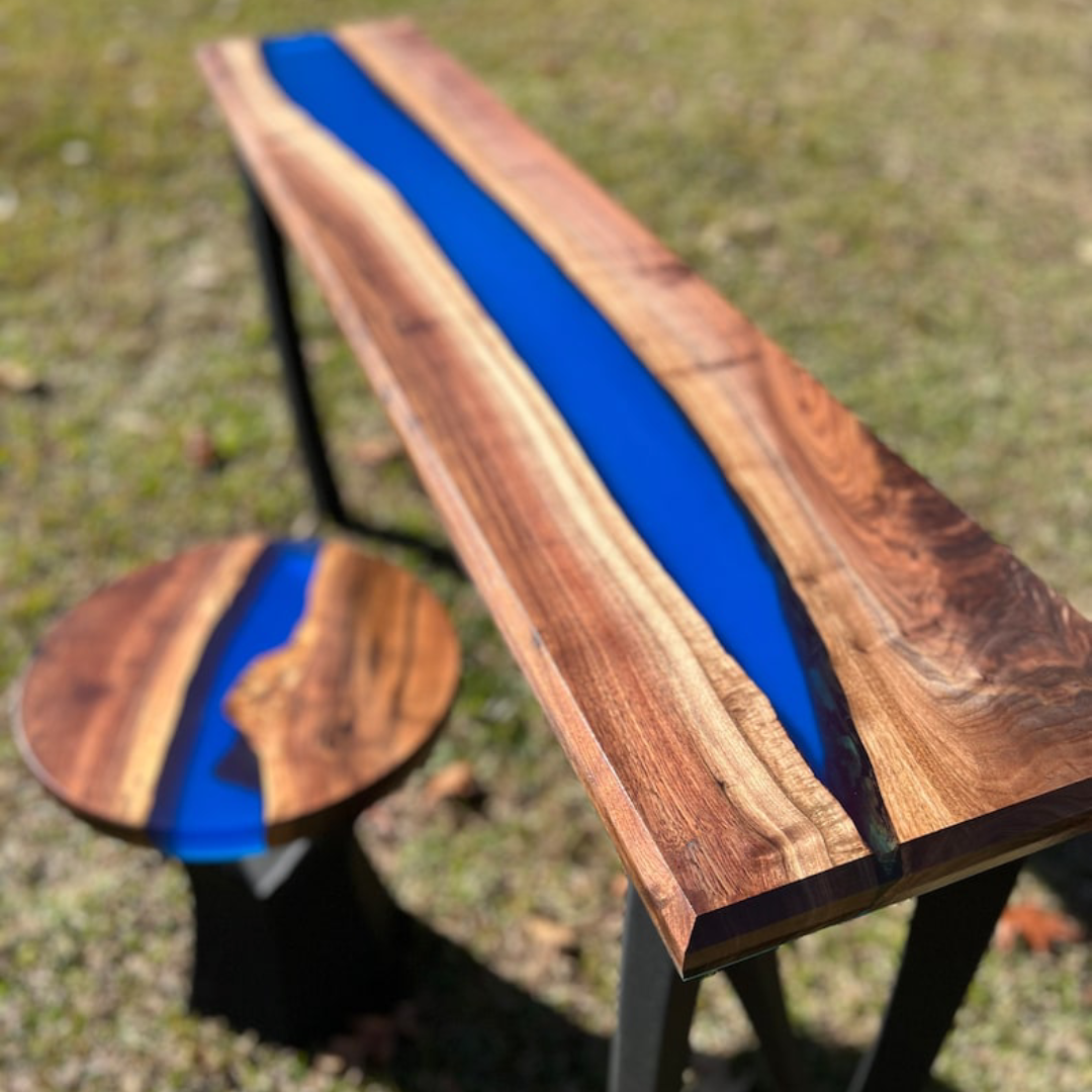Radiant Blue River Console Table