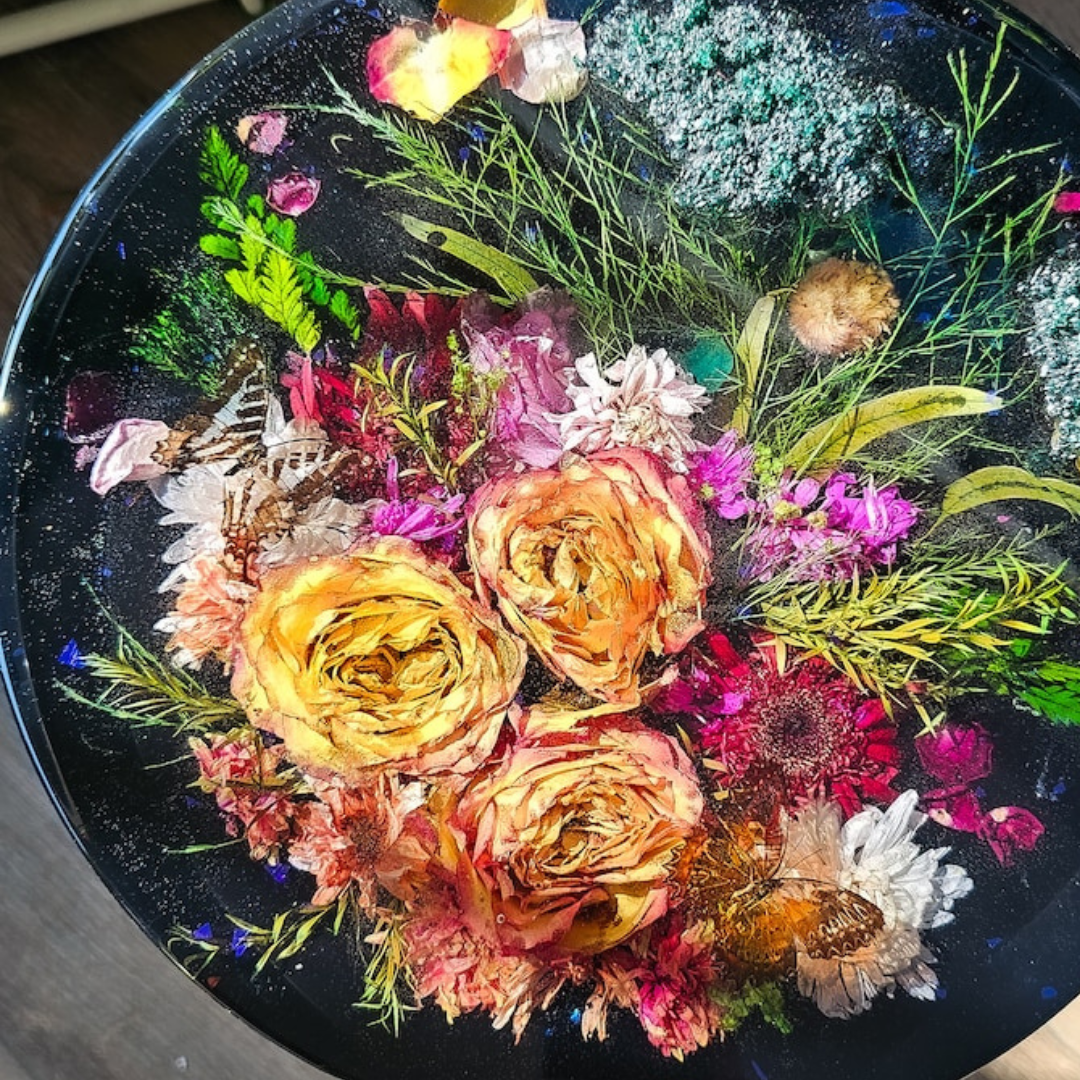 Flower Resin Coffee Side Table