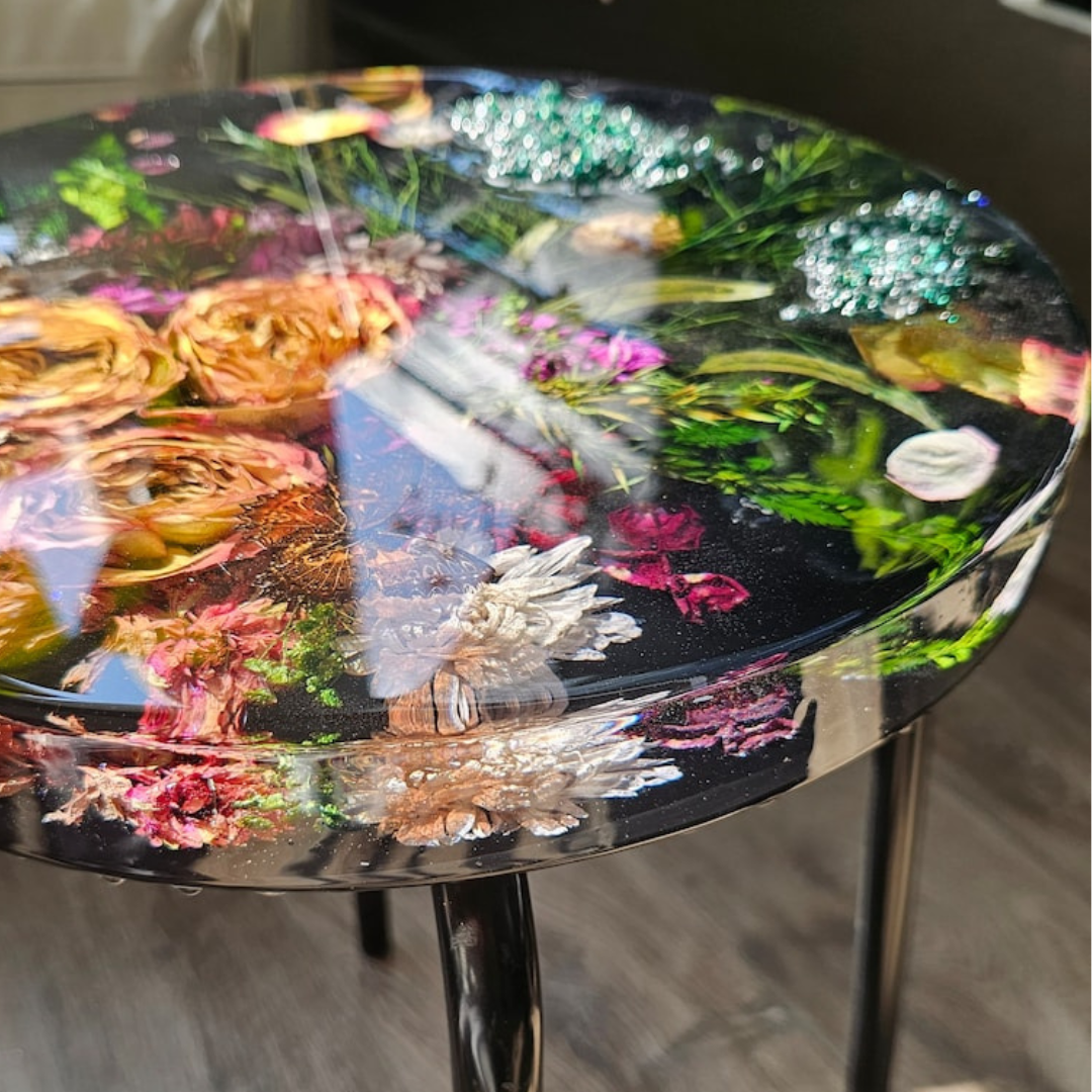 Flower Resin Coffee Side Table