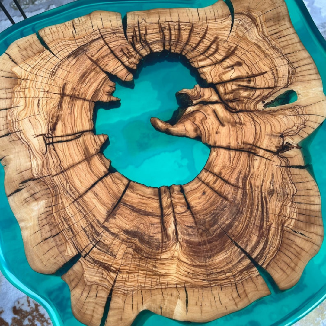 Lake green epoxy Side table