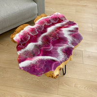 Pink Epoxy Wave Side Table thumbnail