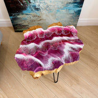 Pink Epoxy Wave Side Table thumbnail