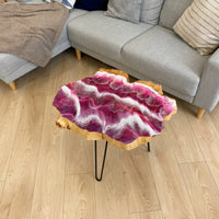 Pink Epoxy Wave Side Table thumbnail
