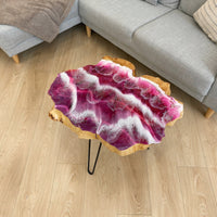 Pink Epoxy Wave Side Table thumbnail